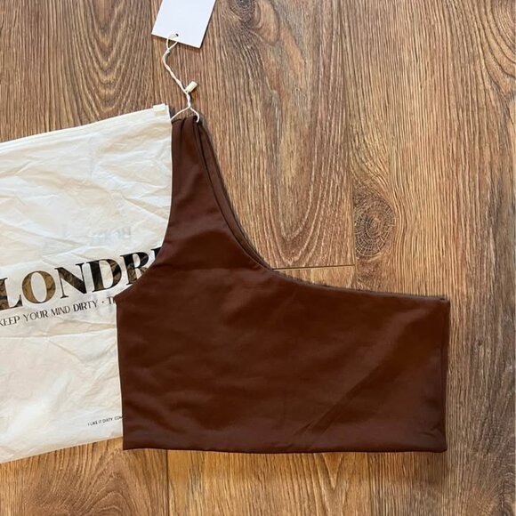 Londre The One Shoulder Top - Espresso, size XS - Picture 2 of 5
